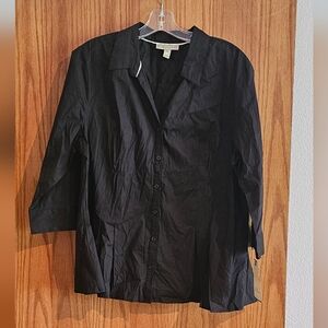 Dana Buchman Black Button Down Shirt